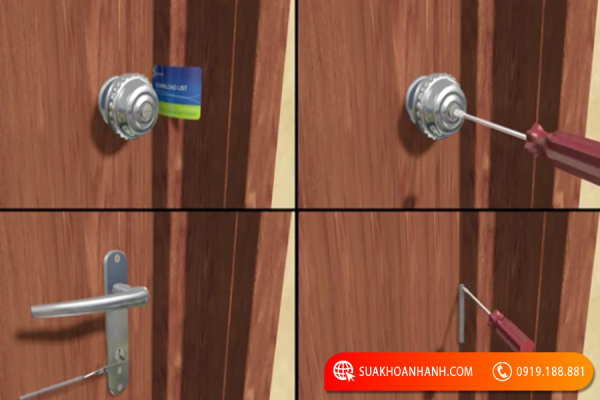 Cách mở khóa cửa gỗ không cần chìa cực đơn giản