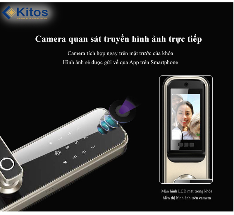 Khóa cửa vân tay Kitos KT-X3 có camera